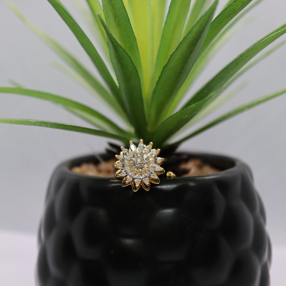 Anxiety Ring (Draairing Zonnebloem) Goud kleurig Sfeerbeeld