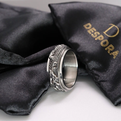 Anxiety ring (Draak) Zilver Sfeerbeeld