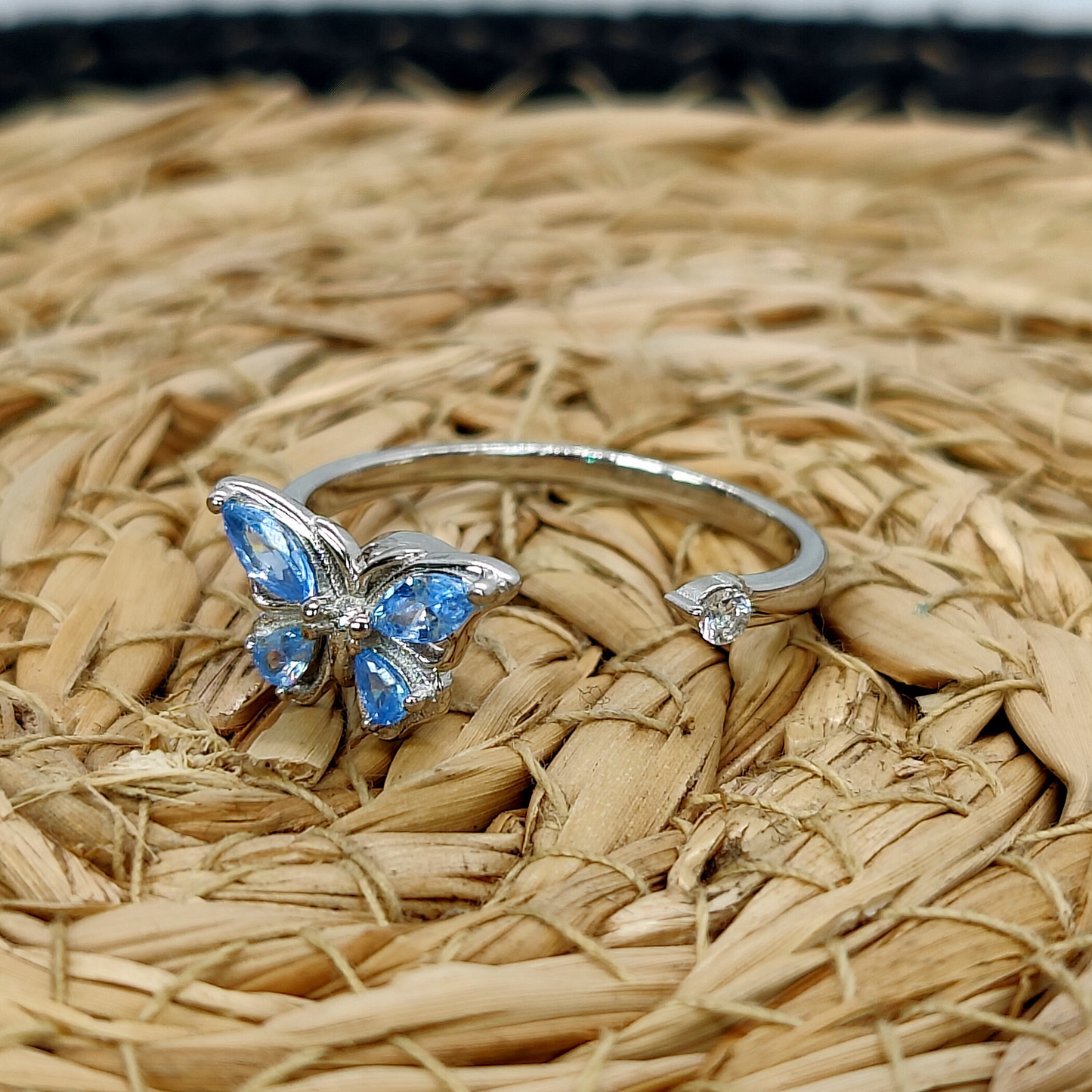 Angstring (Schmetterlingsring) Versilbertes Kupfer