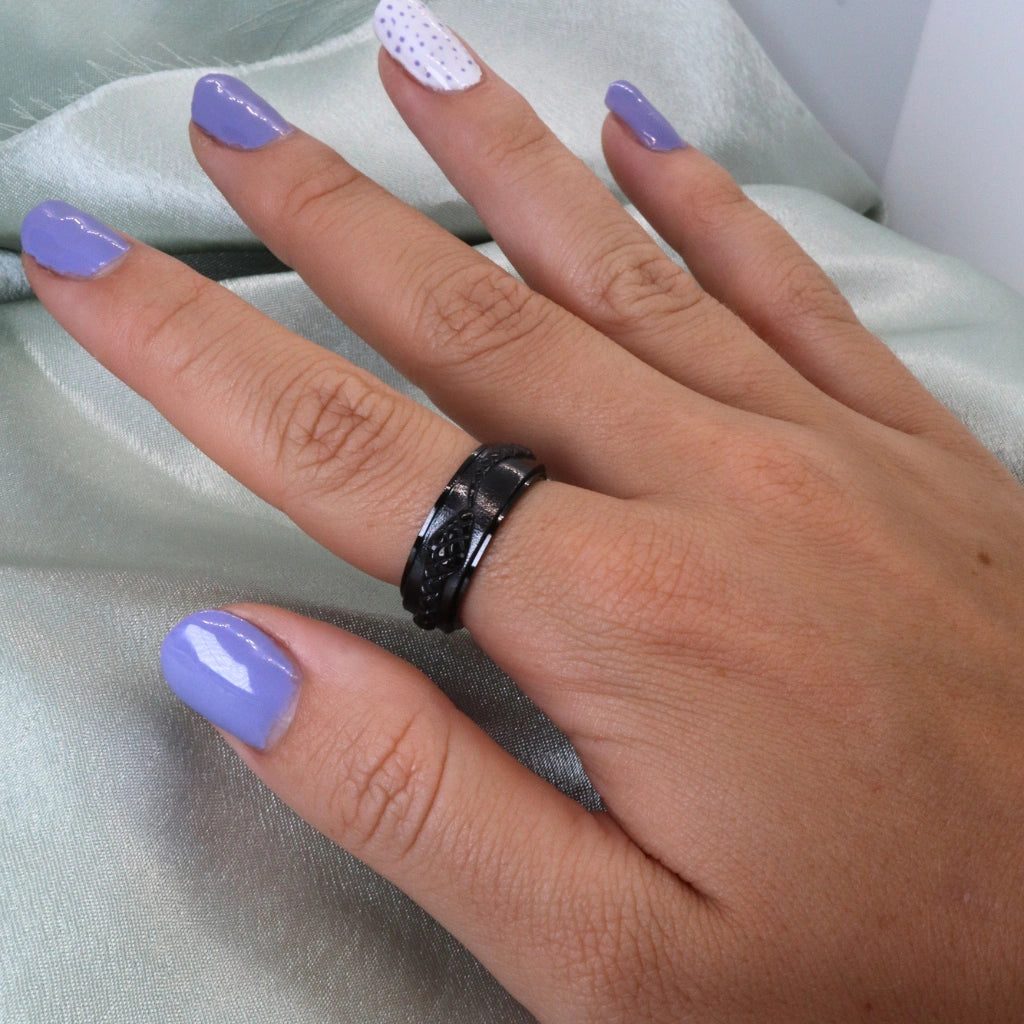 Anxiety Ring (Slang) Zwart om vinger