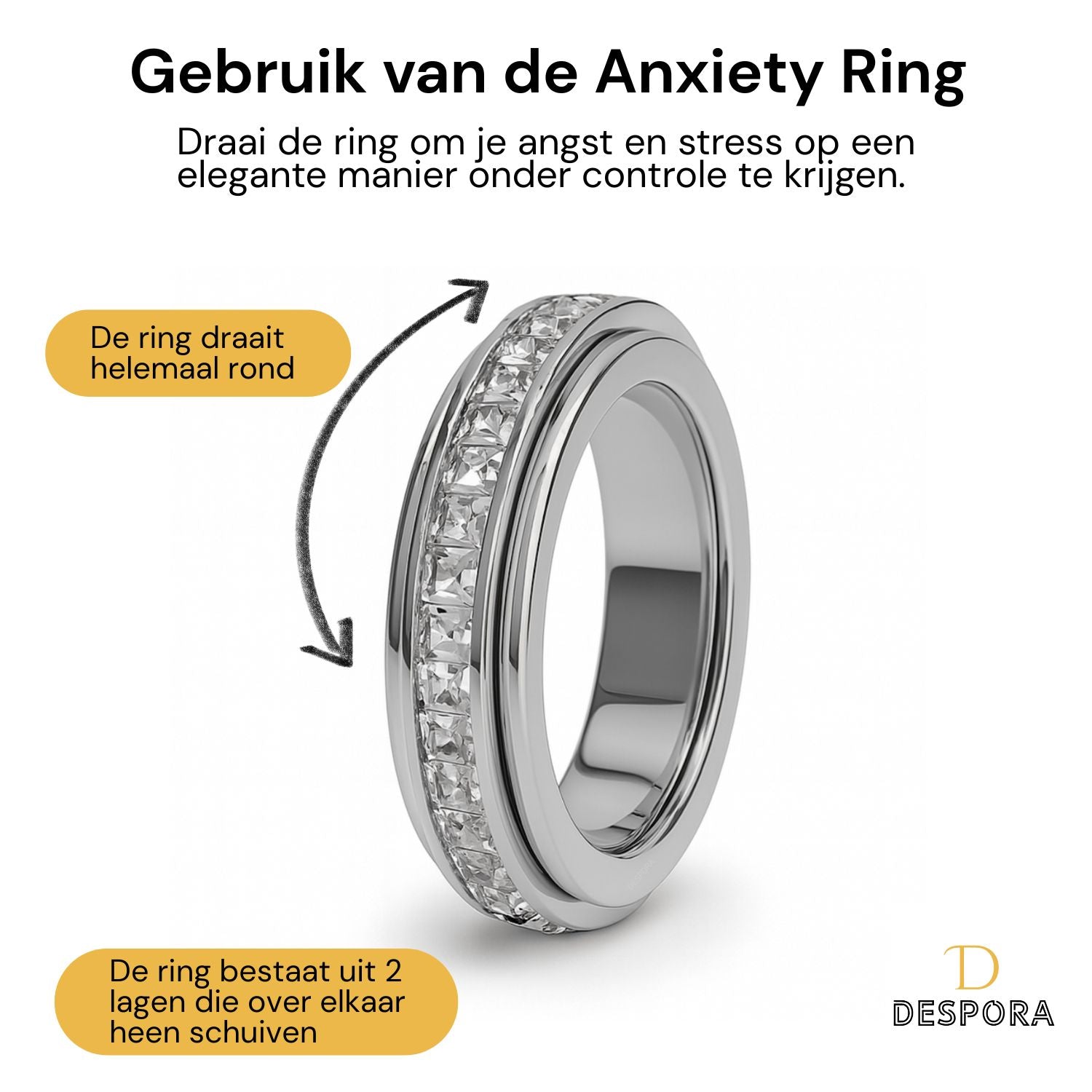 Anxiety Ring (Steentjes) Zilver gebruik