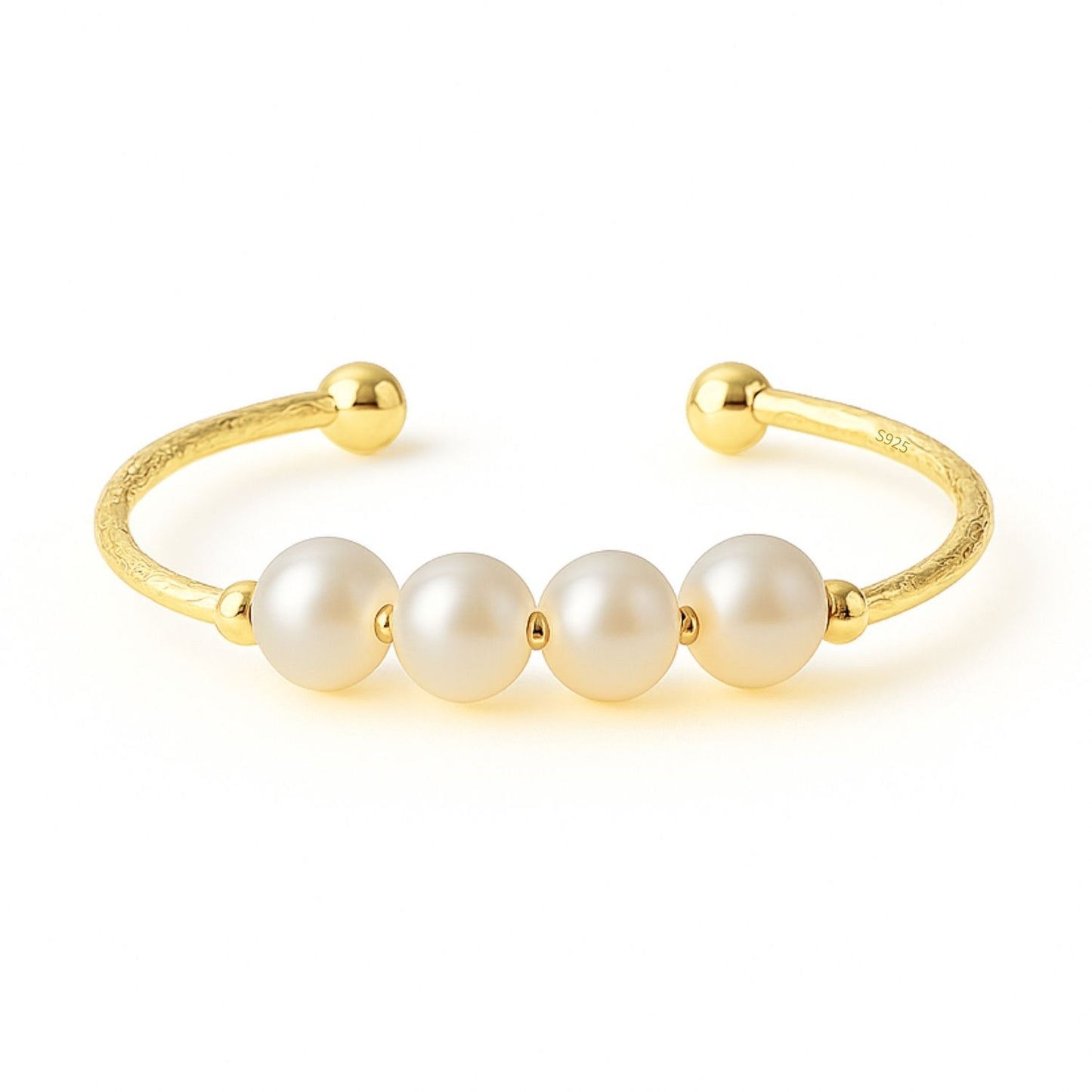 Anxiety Ring (parel) zilver 925 Gold Plated