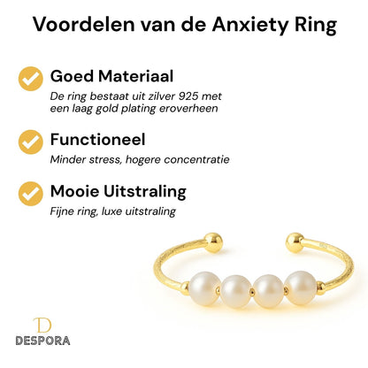 Anxiety Ring (parel) zilver 925 Gold Plated voordelen