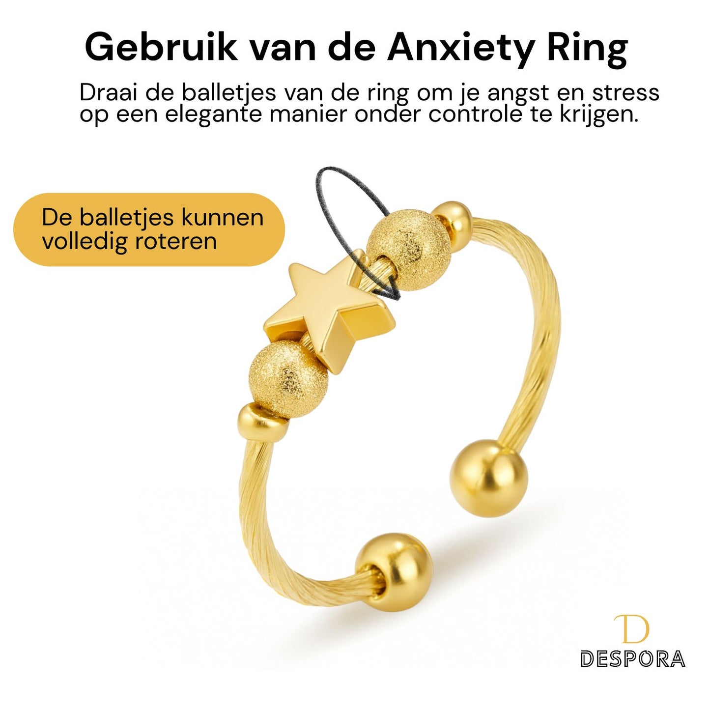 Anxiety Ring (ster) Goud Gebruik