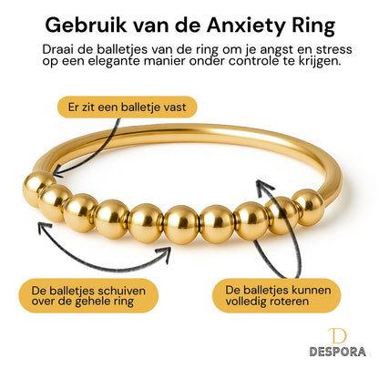 Anxiety Ring goud kleurig (RVS) gebruik