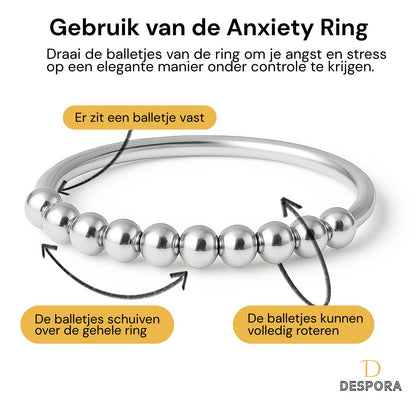 Anxiety Ring zilver kleurig (RVS) gebruik