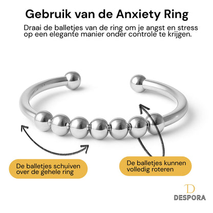 Anxiety Ring zilver kleurig (RVS) one size gebruik