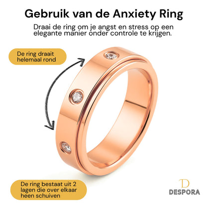 Anxiety ring (Zirkonia) Rosé Goud gebruik