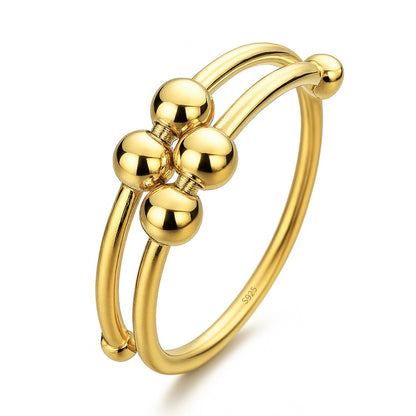 Anxiety Ring (dubbel) zilver 925 gold plated