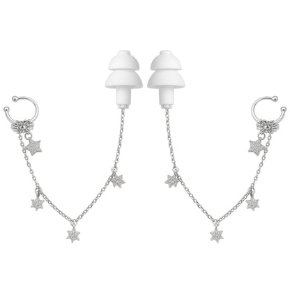 Earcuffs Voor Oordopjes (Bloem Sterretjes) Zilverkleurig