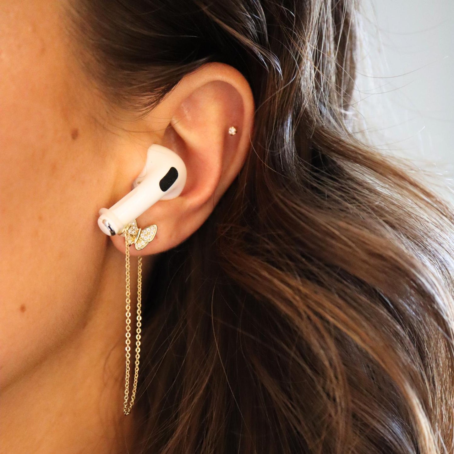 Oorbellen Voor Oordopjes (Vlinder) Goudkleurig met Airpods