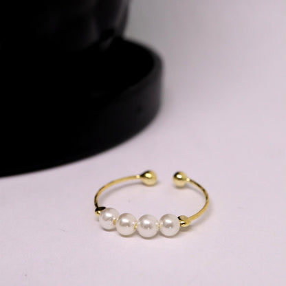 Anxiety Ring (parel) zilver 925 Gold Plated Sfeerbeeld 