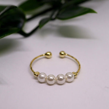 Anxiety Ring (parel) zilver 925 Gold Plated Sfeerbeeld 