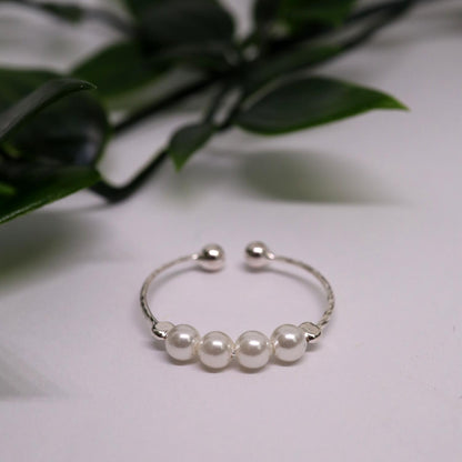Anxiety Ring (parel) zilver 925 Sfeerbeeld 