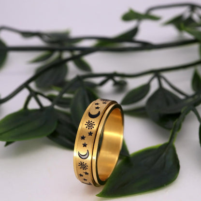 Anxiety Ring (ster maan) Goud Sfeerbeeld