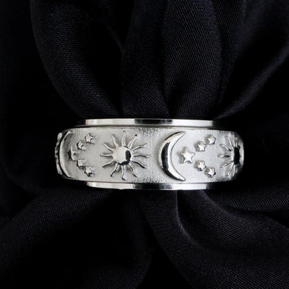 Anxiety Ring (zon maan) Zilver Sfeerbeeld