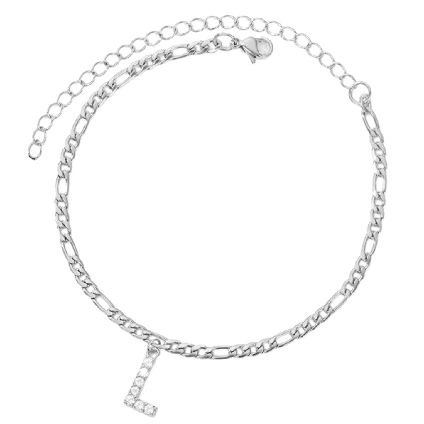 Enkelbandje zilver met letter L