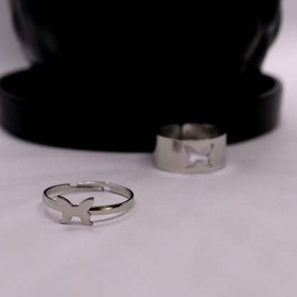 Schmetterling Freundschaftsring Silberfarben