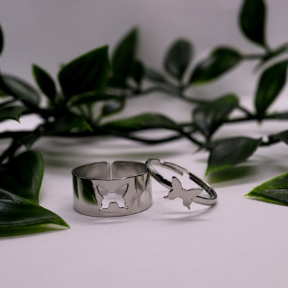 Schmetterling Freundschaftsring Silberfarben