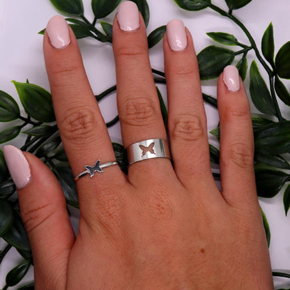 Schmetterling Freundschaftsring Silberfarben